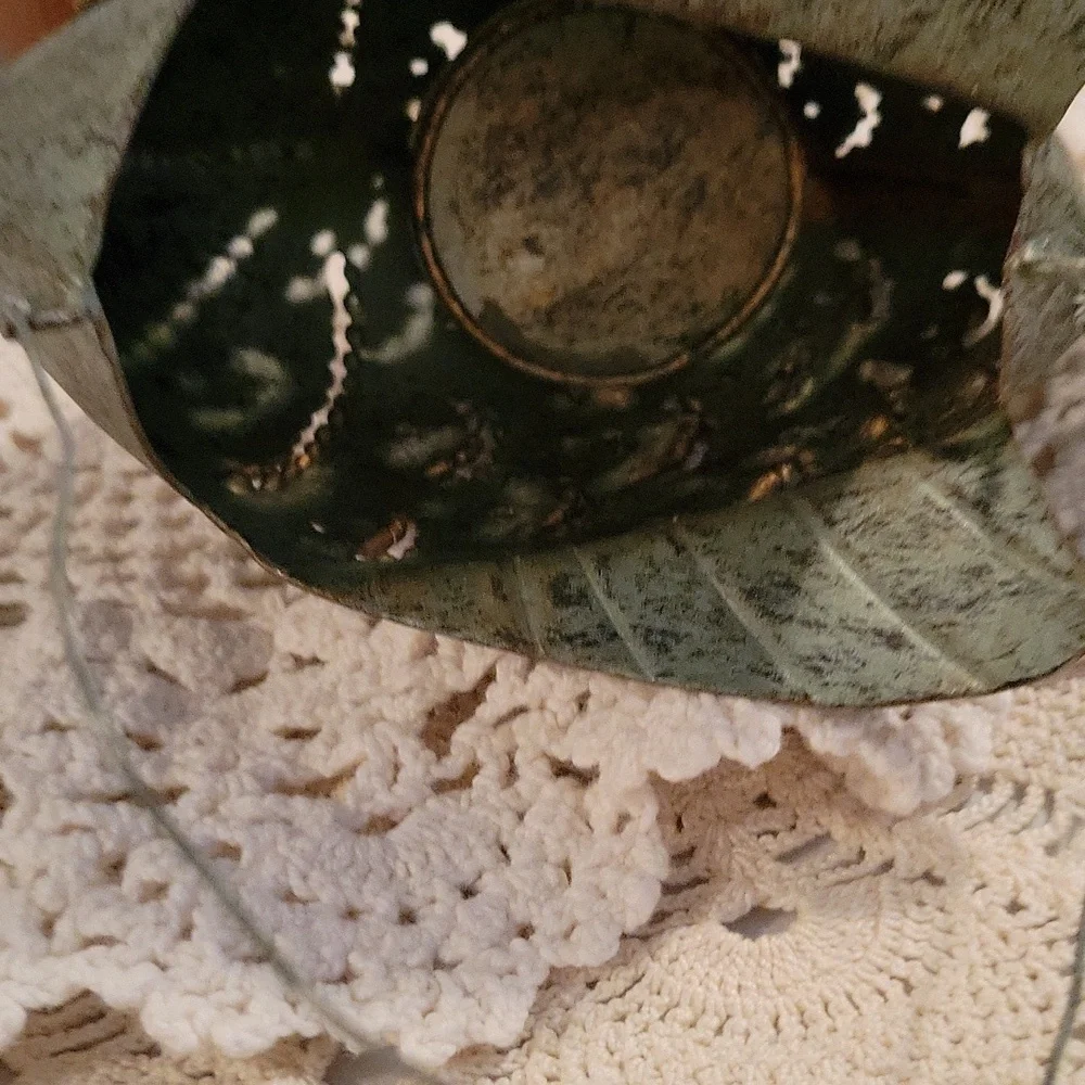 🐠 hanging verdigris fish votive candle holder